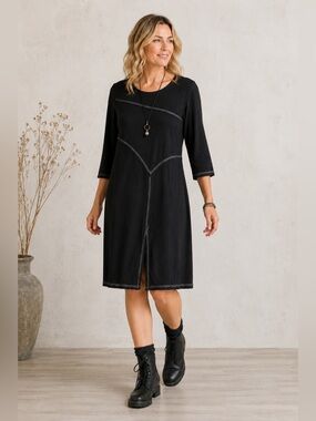 Molio Relio NWT Women’s Long Sleeve Knee Length Dress Black Size Large